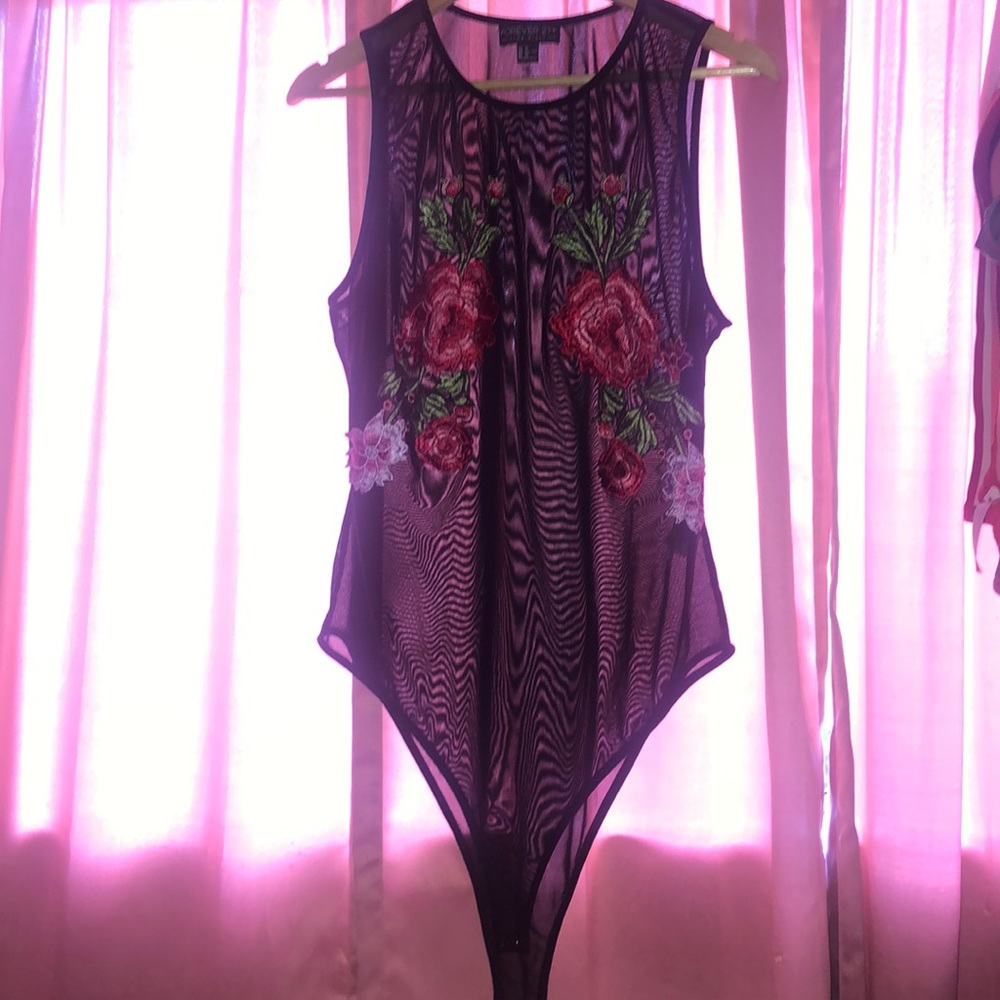 See through mesh body suit